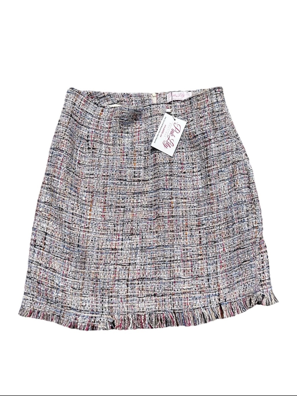 Pink Lilly Georgie Skirt Size L Multi Color Pink NWT Chic Business Skirt
